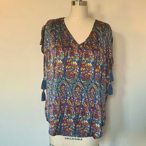 Suzanne Betro “weekend” boho top Size M